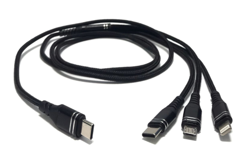 Type C 3 in 1 (Lightning, Type C, Micro USB) Data & Charging Cable 1.2m